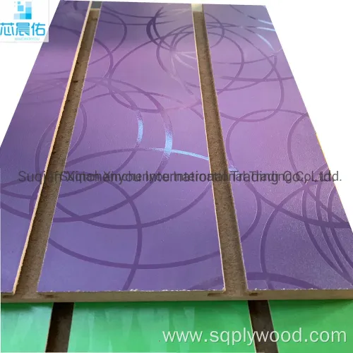 China Factory Produce 7-11 Grooves Melamine Faced MDF/Slot MDF